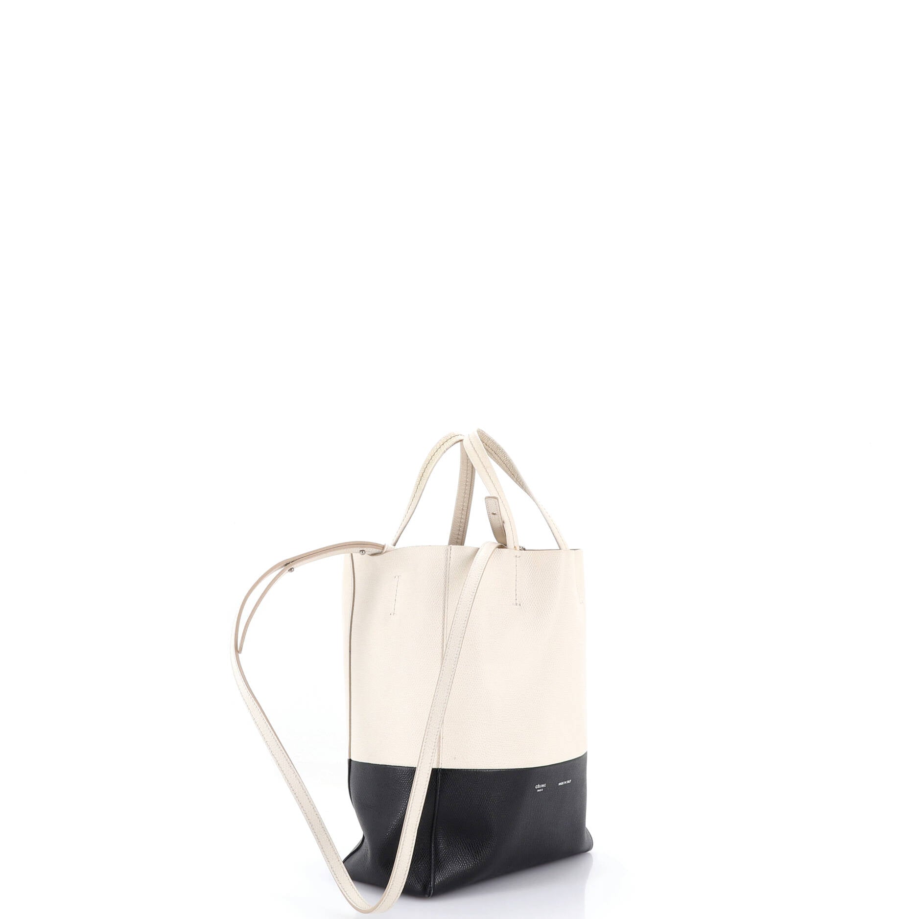 Vertical Bi-Cabas Tote Grained Calfskin Small