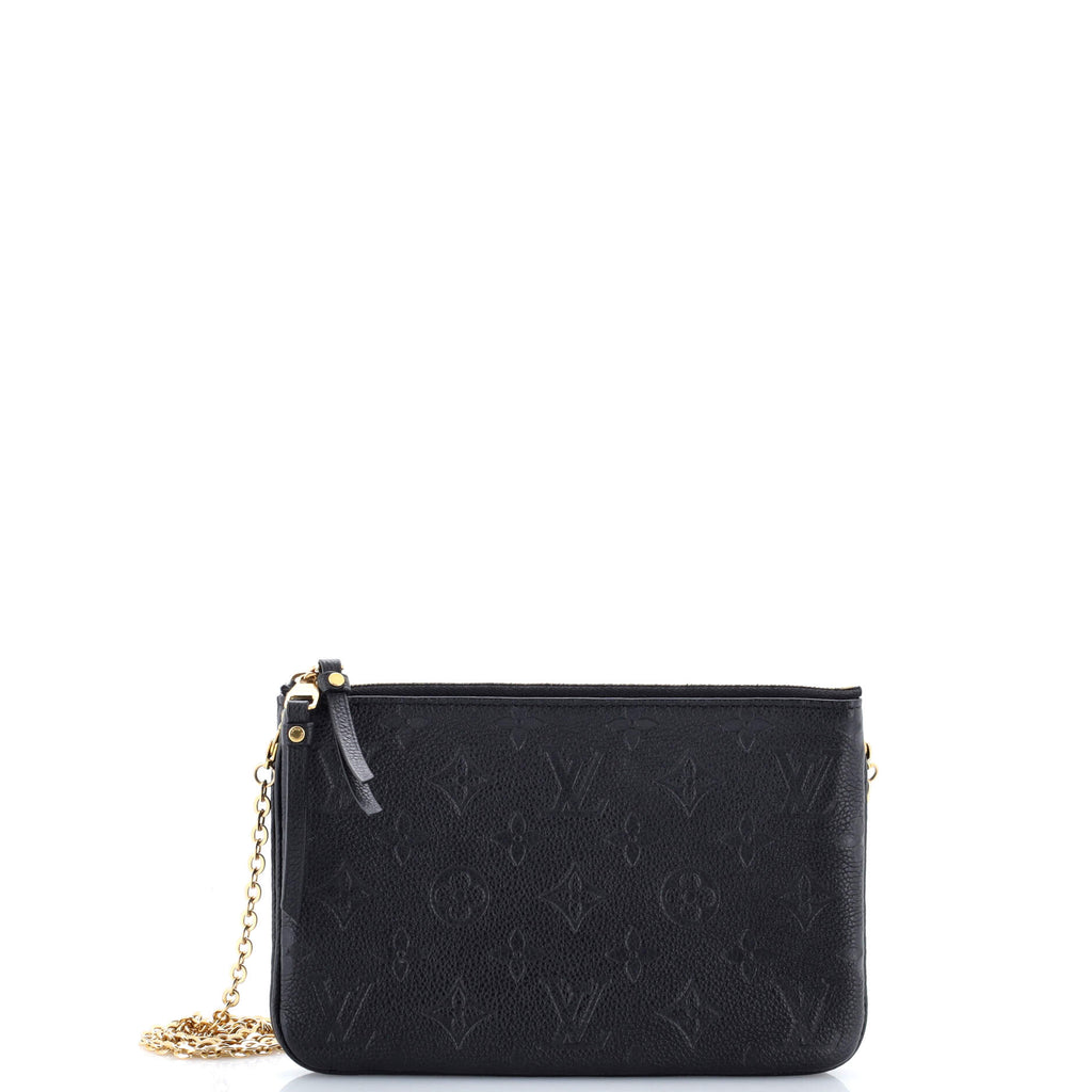 Double Zip Pochette Monogram Empreinte Leather