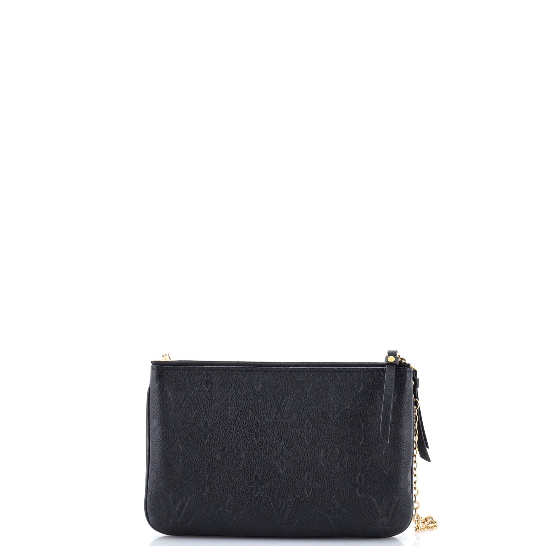 Double Zip Pochette Monogram Empreinte Leather