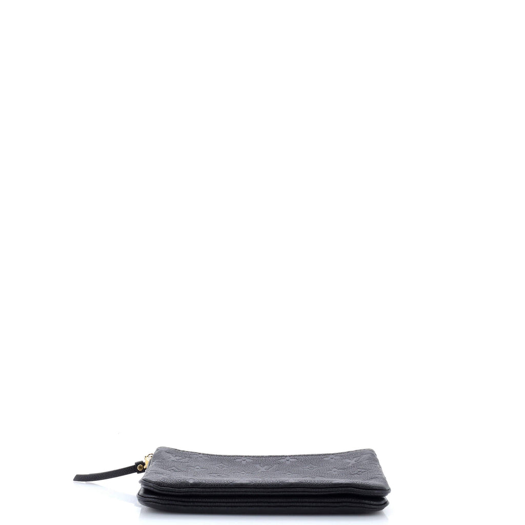 Double Zip Pochette Monogram Empreinte Leather