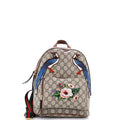 Zip Pocket Backpack Embroidered GG Coated Canvas Small