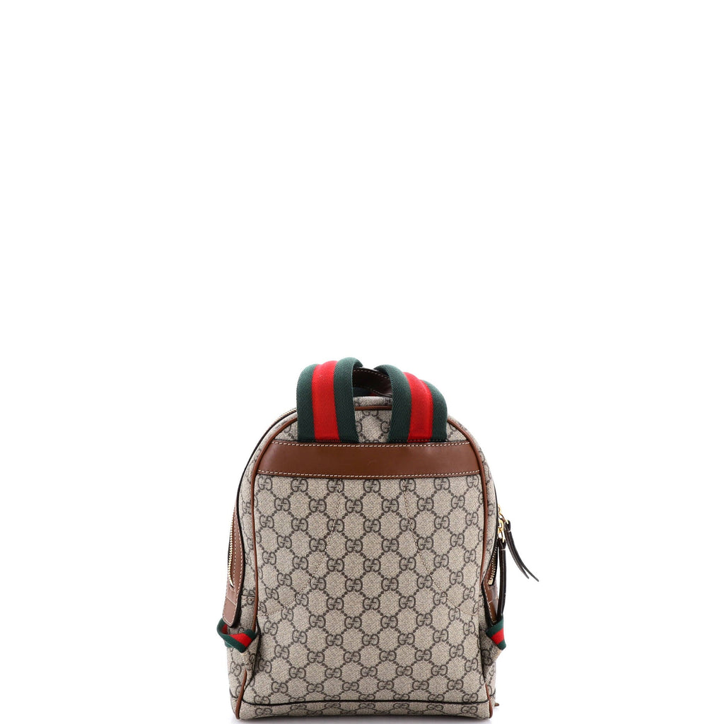 Zip Pocket Backpack Embroidered GG Coated Canvas Small