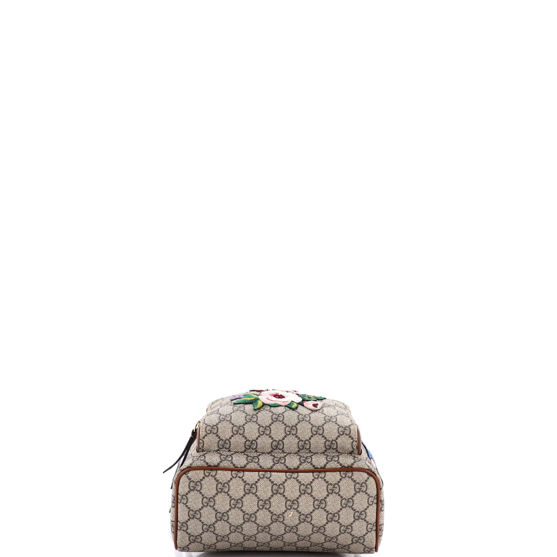 Zip Pocket Backpack Embroidered GG Coated Canvas Small