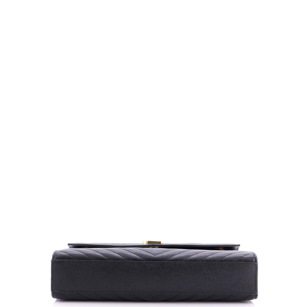 Classic Monogram Envelope Satchel Matelasse Chevron Leather Large