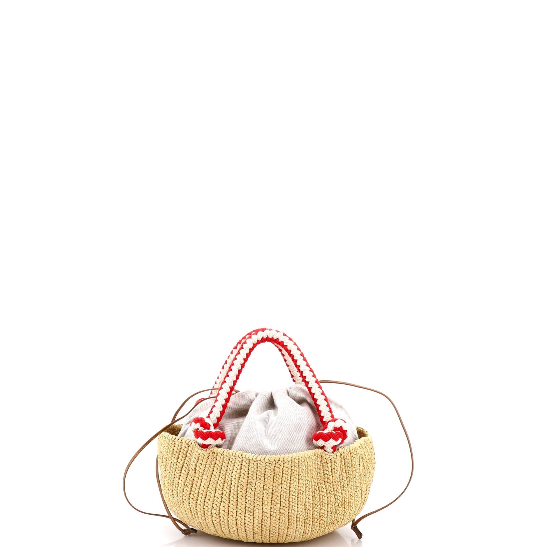 Basket Tote Crochet Raffia Small