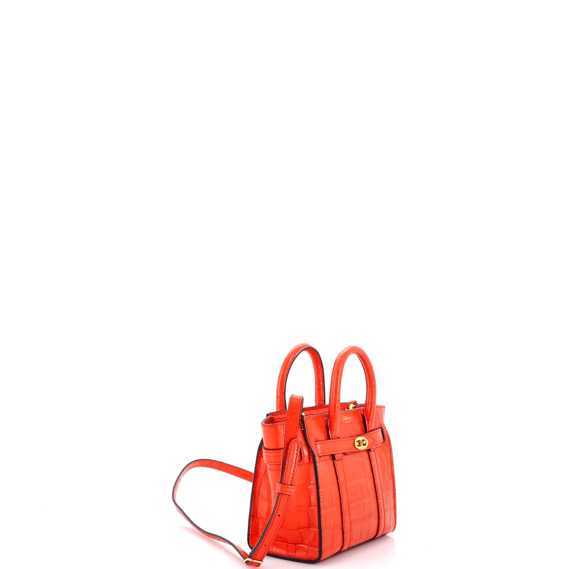 Bayswater Zipped Tote Crocodile Embossed Leather Micro