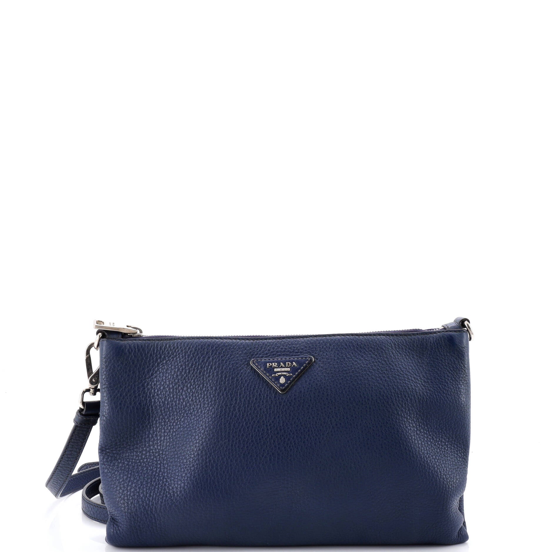 Flat Zip Crossbody Bag Vitello Daino Mini
