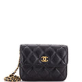 Pearl Crush Flap Clutch with Chain Quilted Lambskin Mini