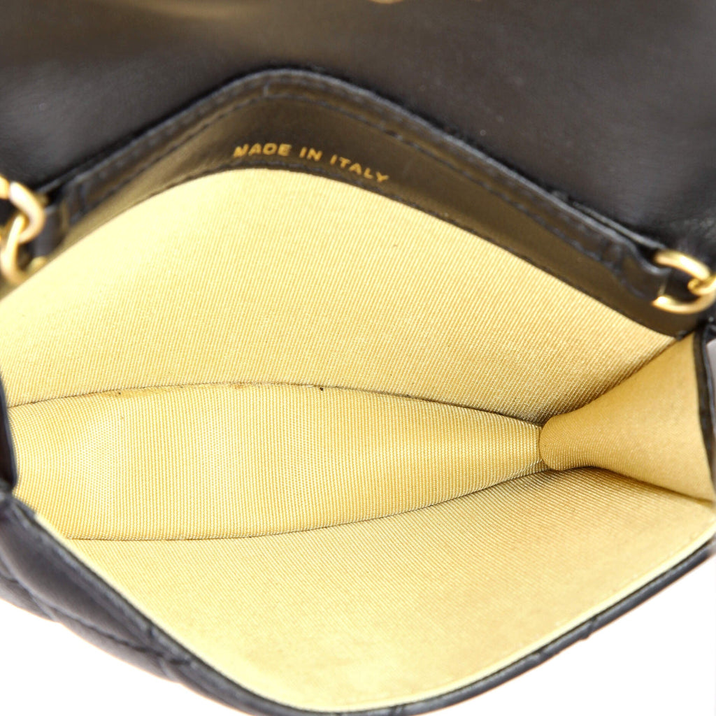Pearl Crush Flap Clutch with Chain Quilted Lambskin Mini