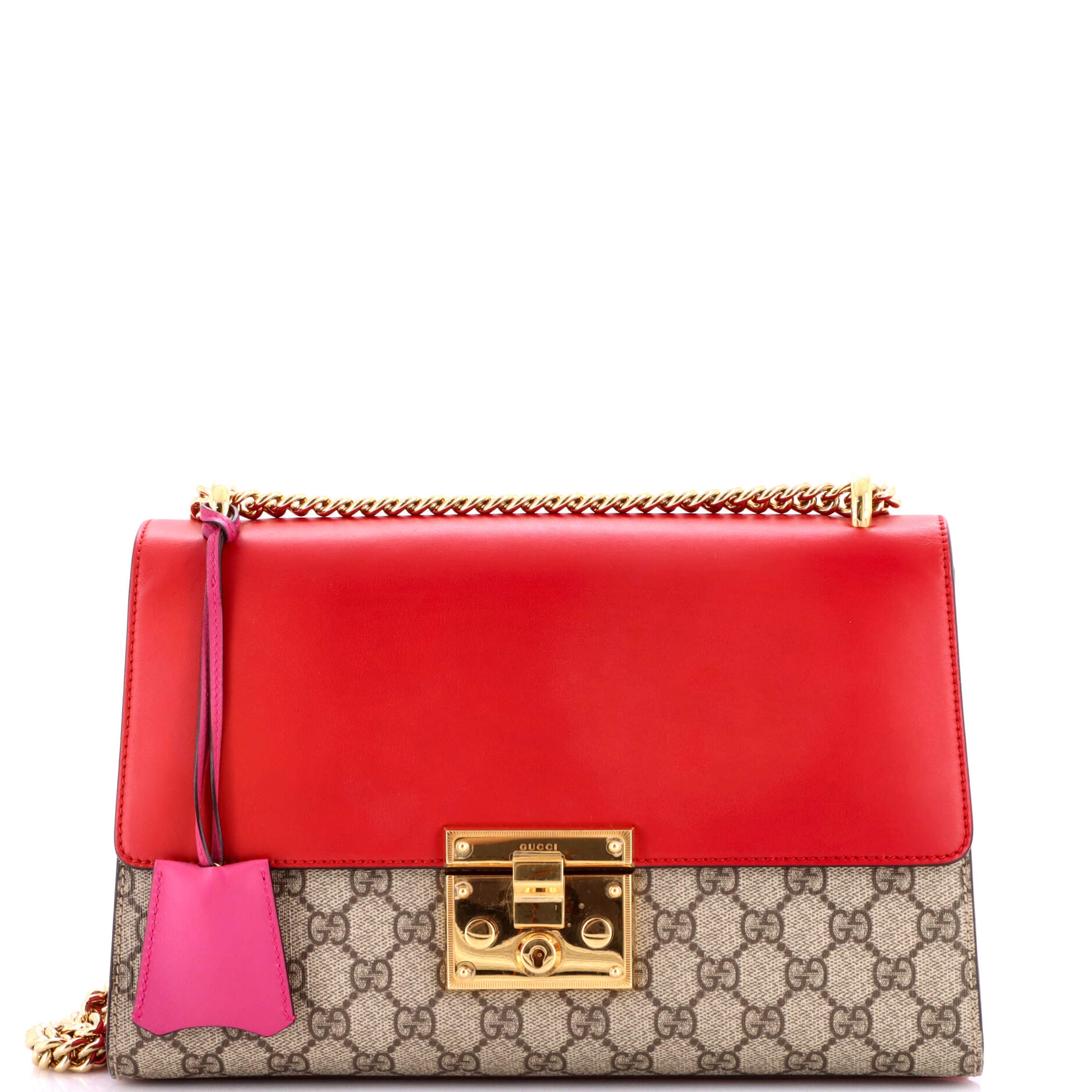 Padlock Shoulder Bag GG Coated Canvas and Leather Medium