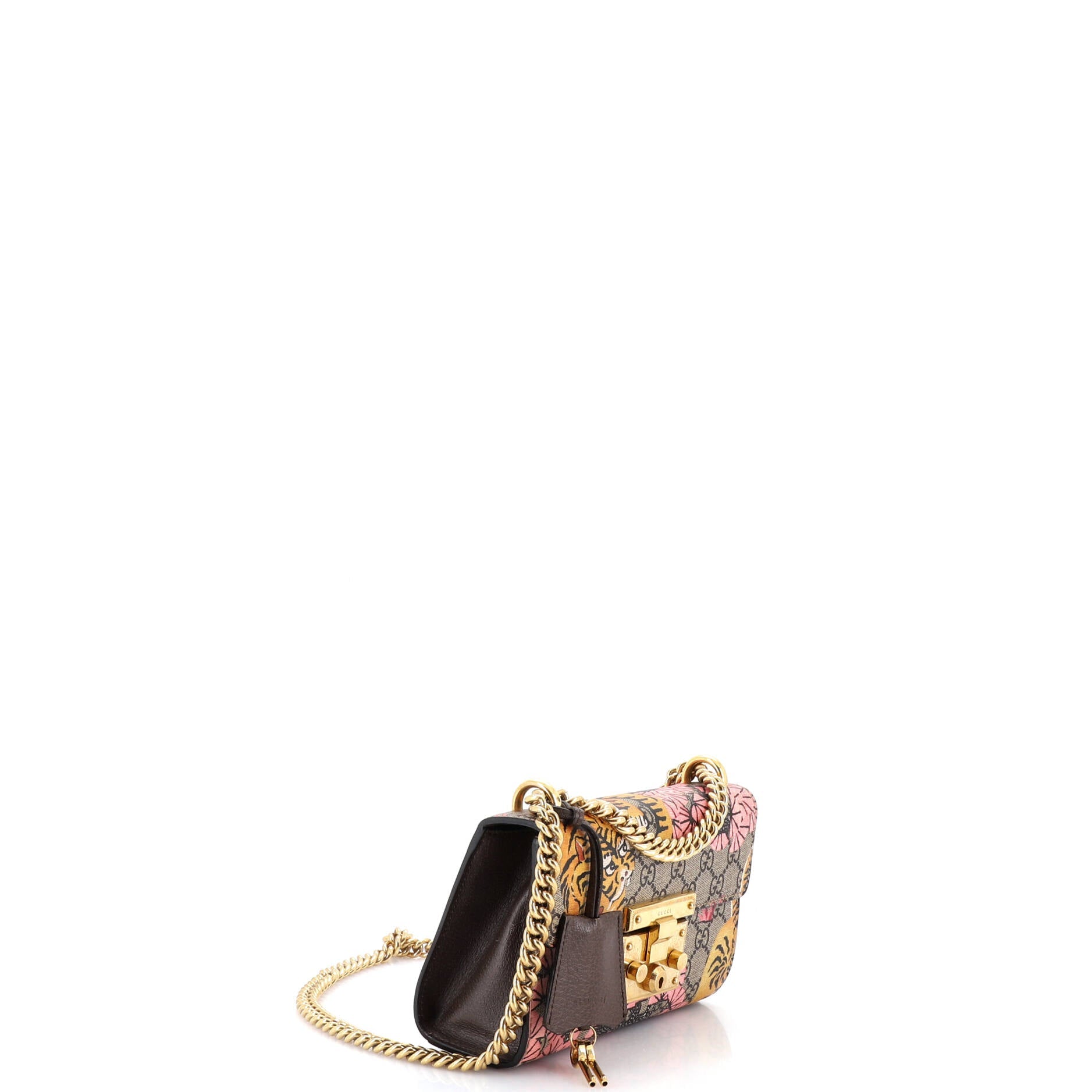 Padlock Shoulder Bag Bengal Print GG Coated Canvas Small