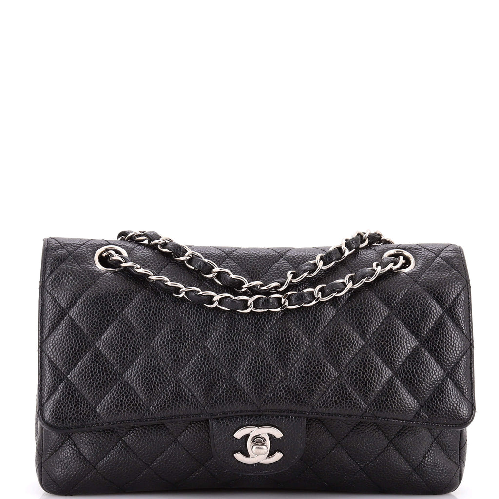 Vintage Classic Double Flap Bag Quilted Caviar Medium