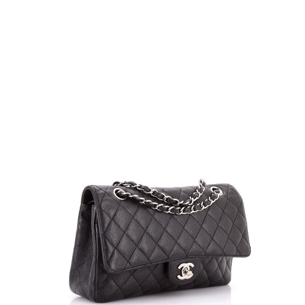 Vintage Classic Double Flap Bag Quilted Caviar Medium