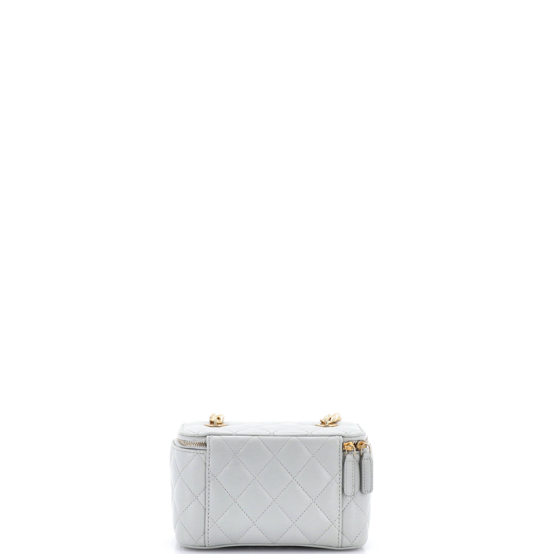 Coco Enamel Strap Vanity Case with Chain Quilted Lambskin Small