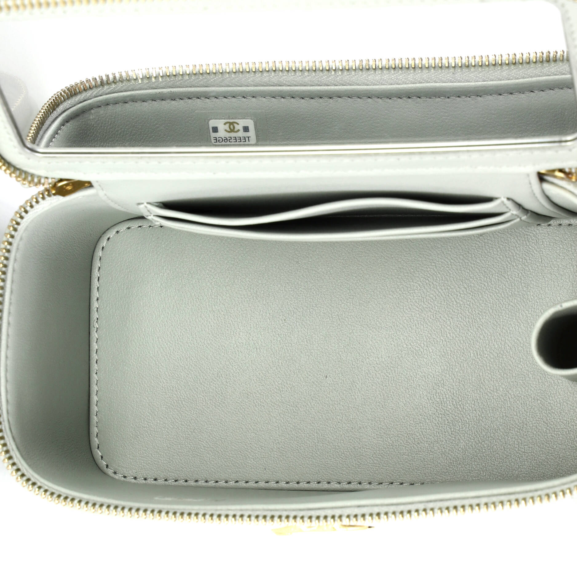 Coco Enamel Strap Vanity Case with Chain Quilted Lambskin Small