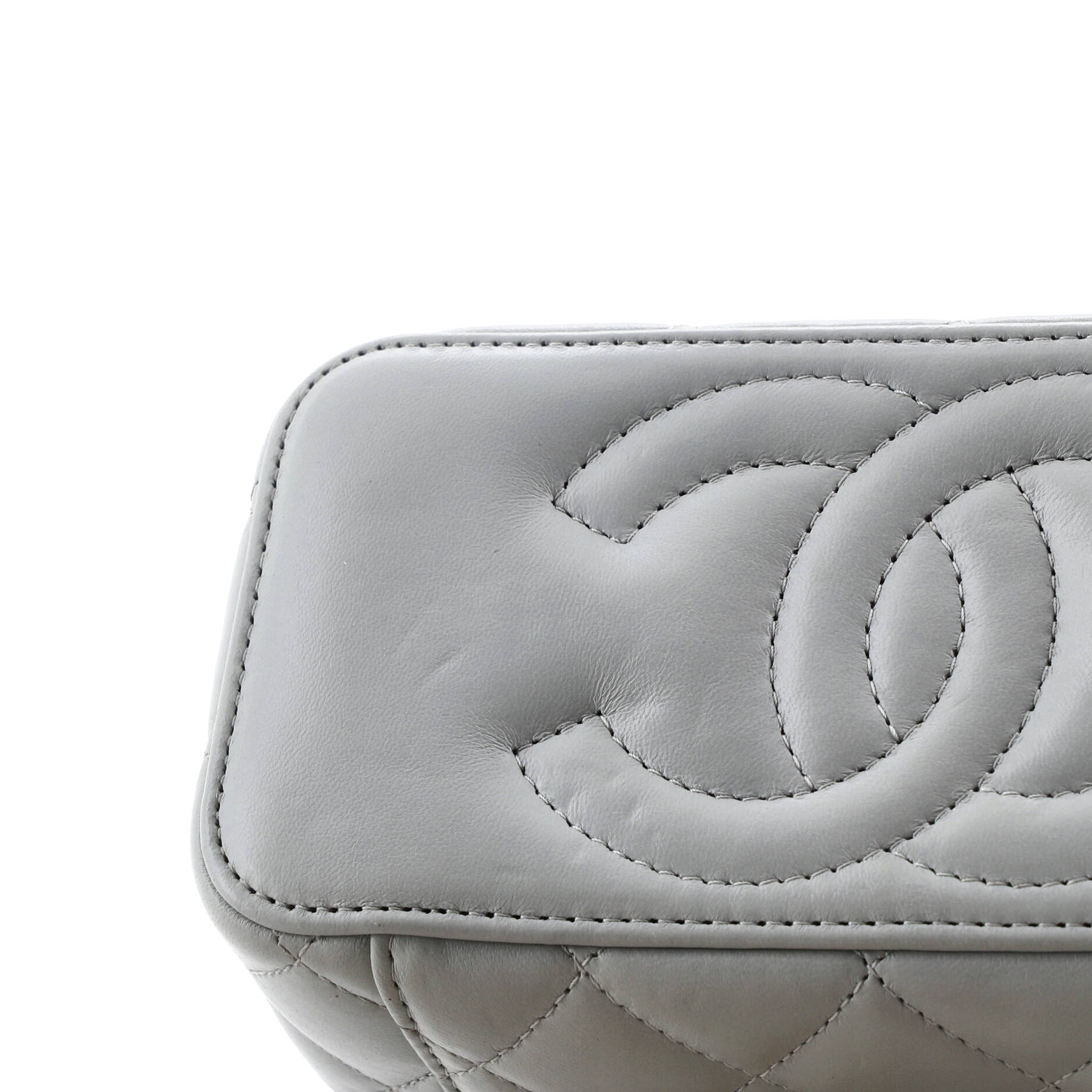Coco Enamel Strap Vanity Case with Chain Quilted Lambskin Small