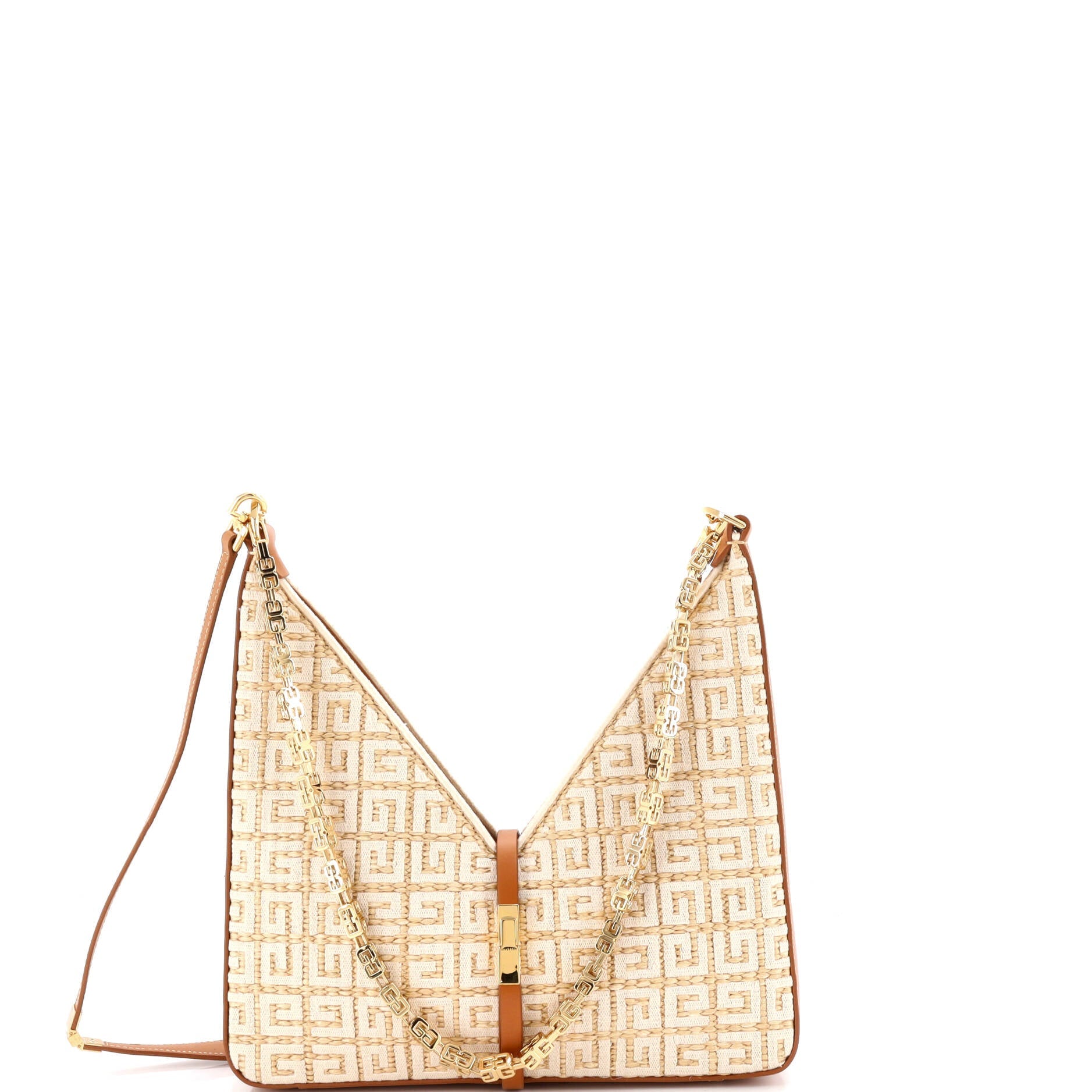 Cut Out Shoulder Bag 4G Raffia Small