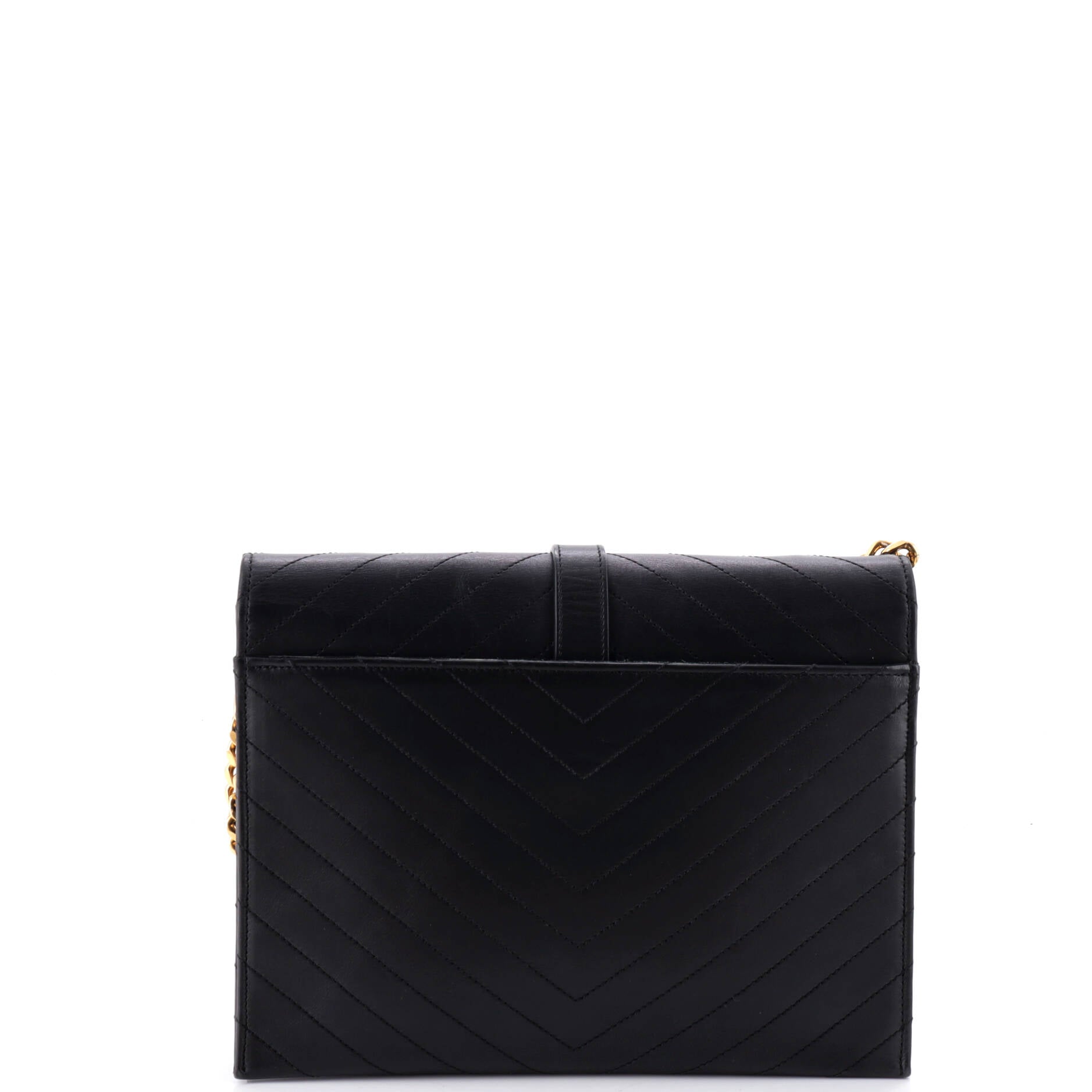 Classic Monogram Envelope Chain Bag Matelasse Chevron Leather Medium
