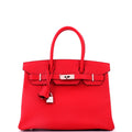 Birkin Handbag Rouge Vif Epsom with Palladium Hardware 30