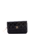 Pearl Strap Clutch with Chain Quilted Calfskin