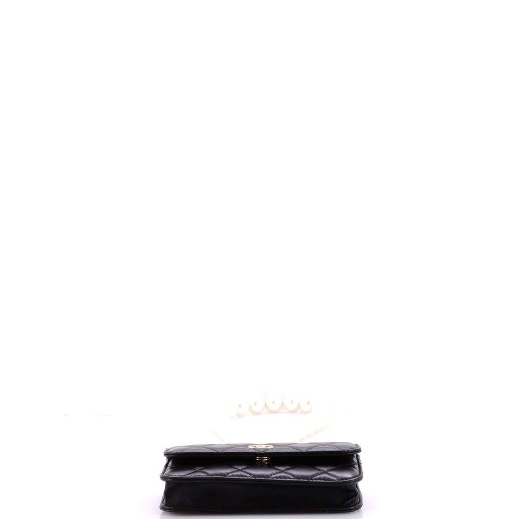 Pearl Strap Clutch with Chain Quilted Calfskin