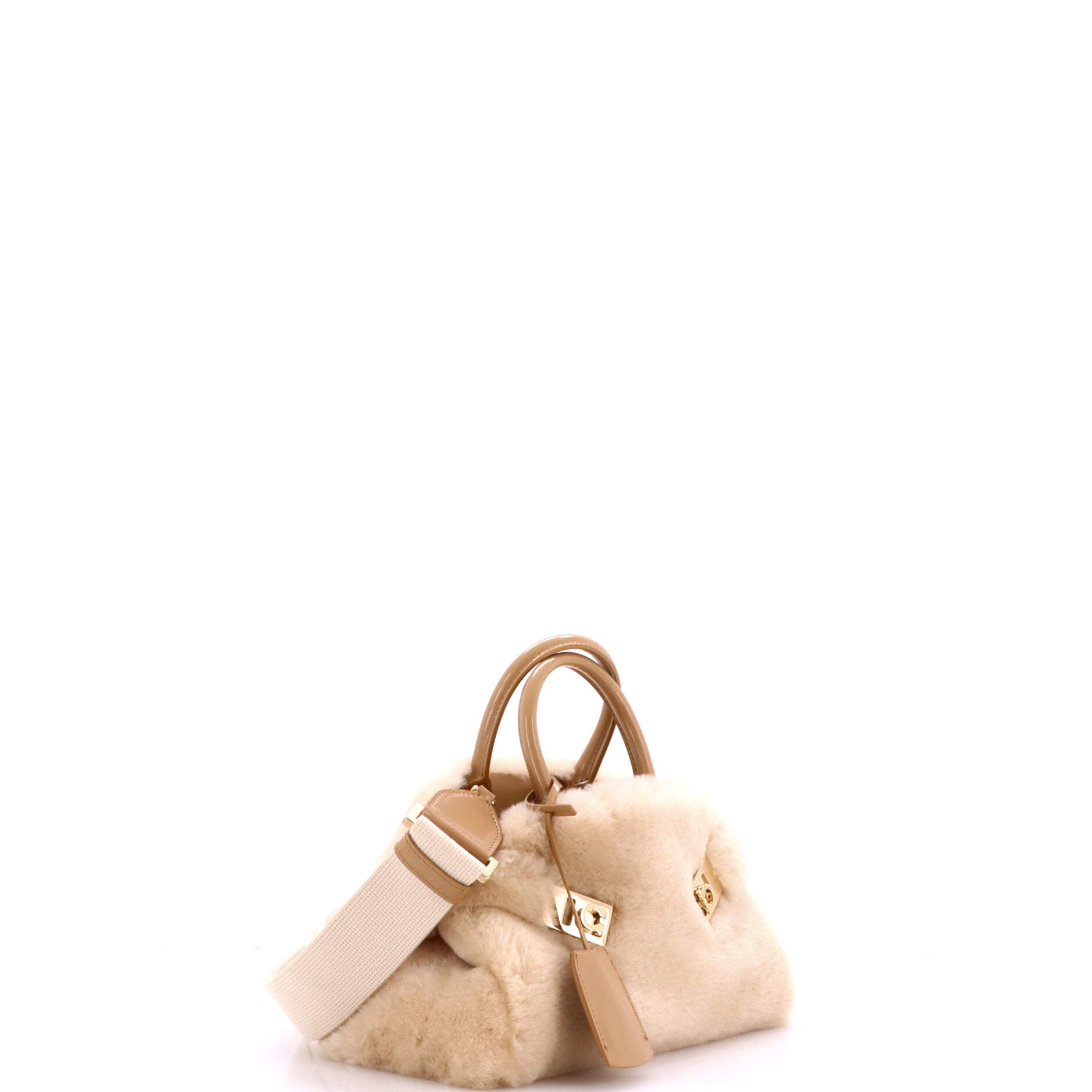 Hug Top Handle Bag Shearling XS