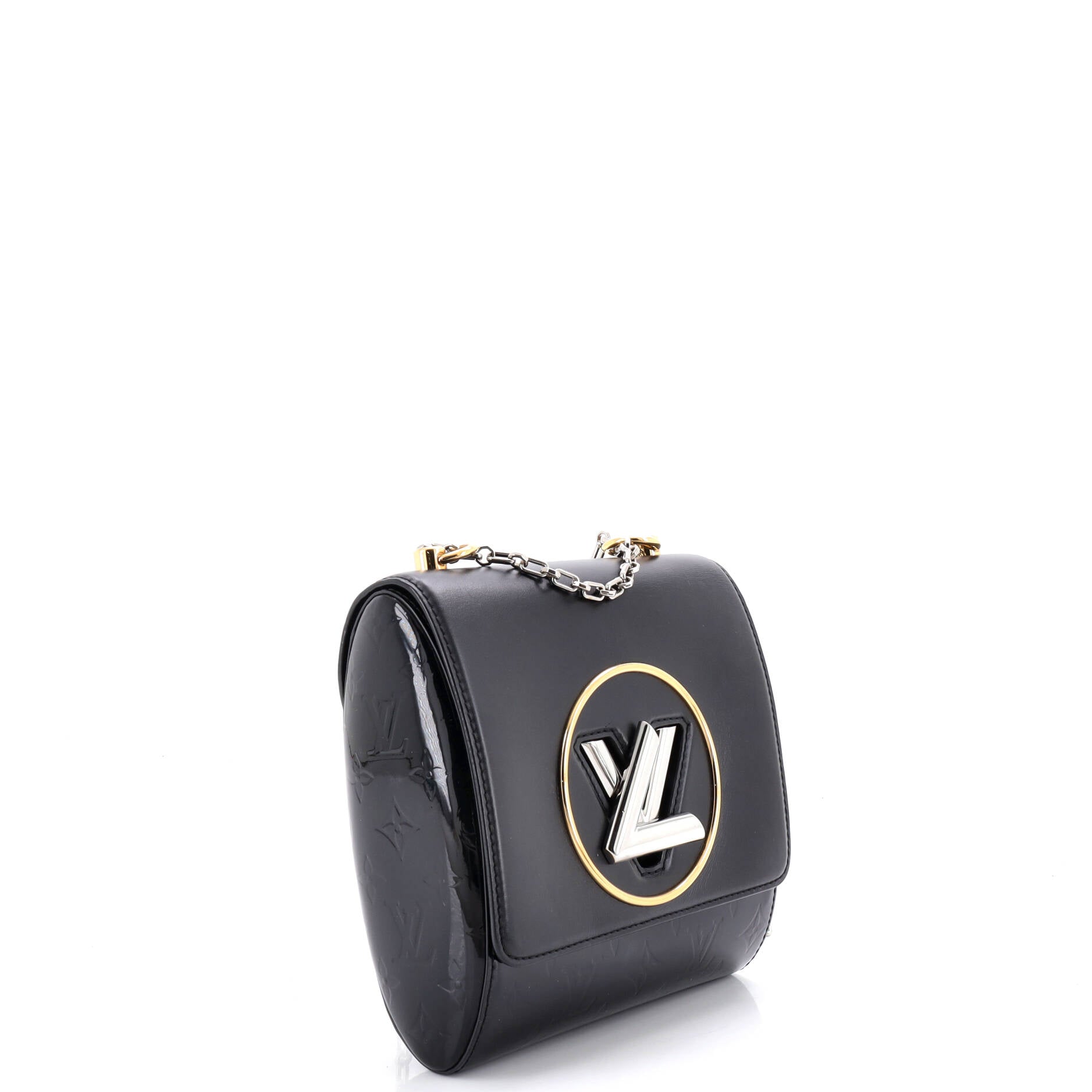 Pochette Twist Handbag Leather with Monogram Vernis