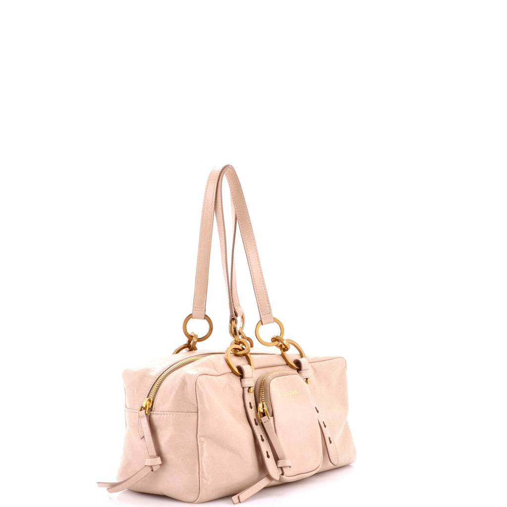 Dangle Top Handle Bag Leather Medium