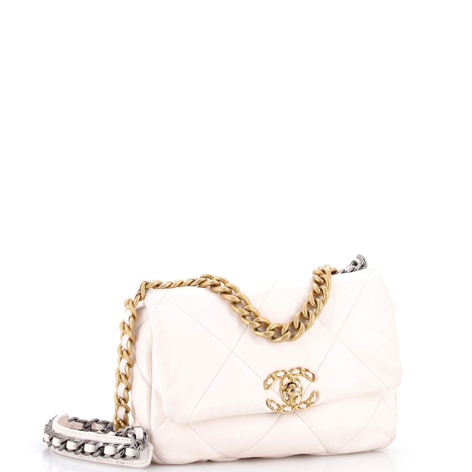 19 Flap Bag Quilted Leather Medium