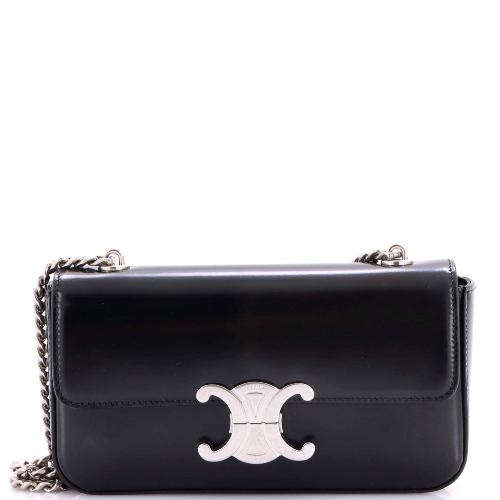 Triomphe Chain Shoulder Bag Leather Small