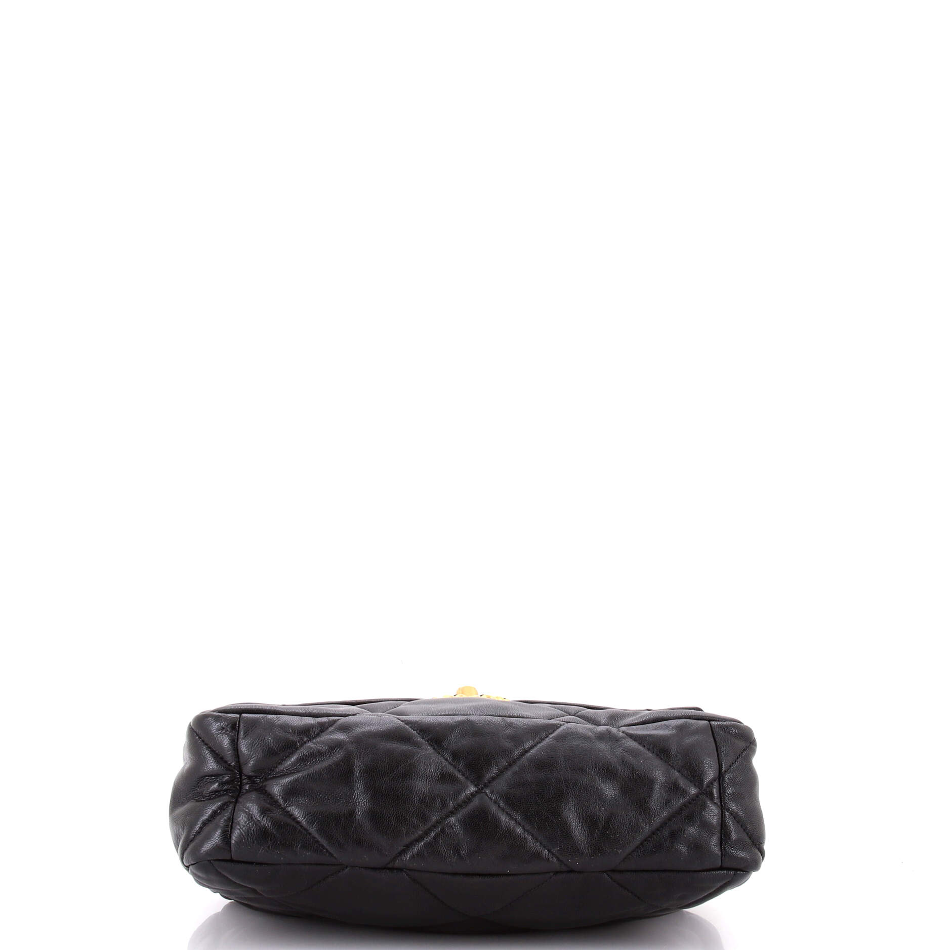 19 Flap Bag Quilted Shiny Crumpled Calfskin Medium