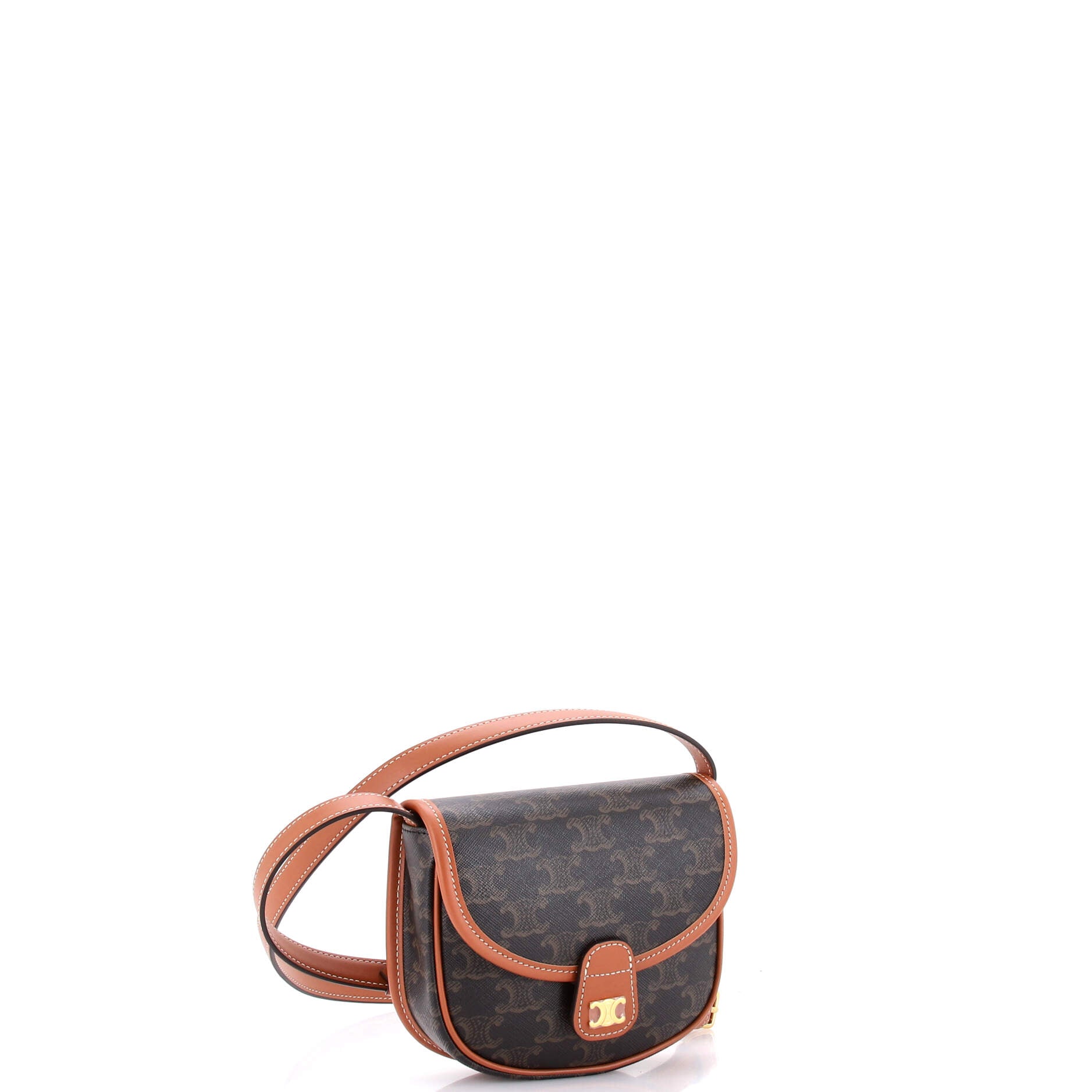 Besace Flap Bag Triomphe Coated Canvas Mini