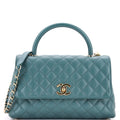 Coco Top Handle Bag Quilted Caviar Small