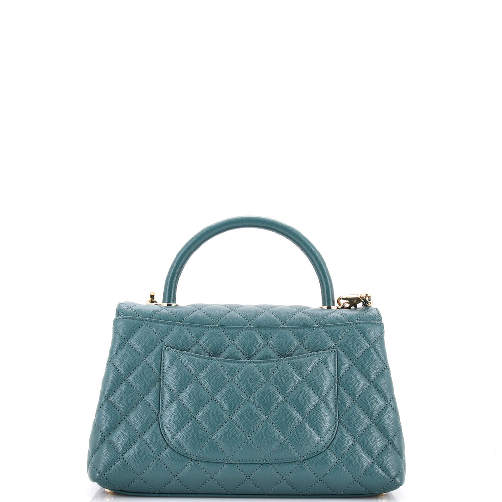 Coco Top Handle Bag Quilted Caviar Small