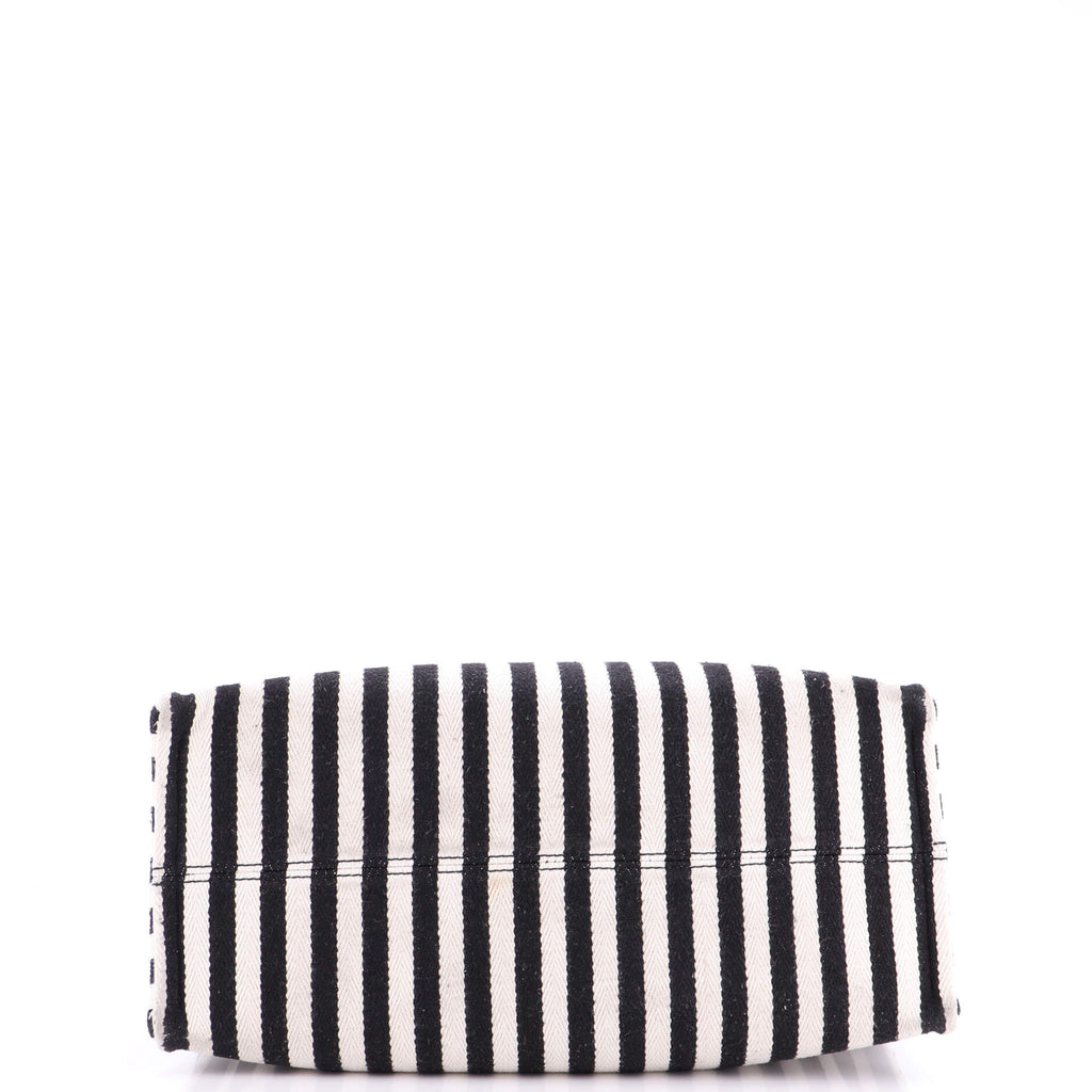 Cabas Thais Tote Triomphe Striped Canvas Large