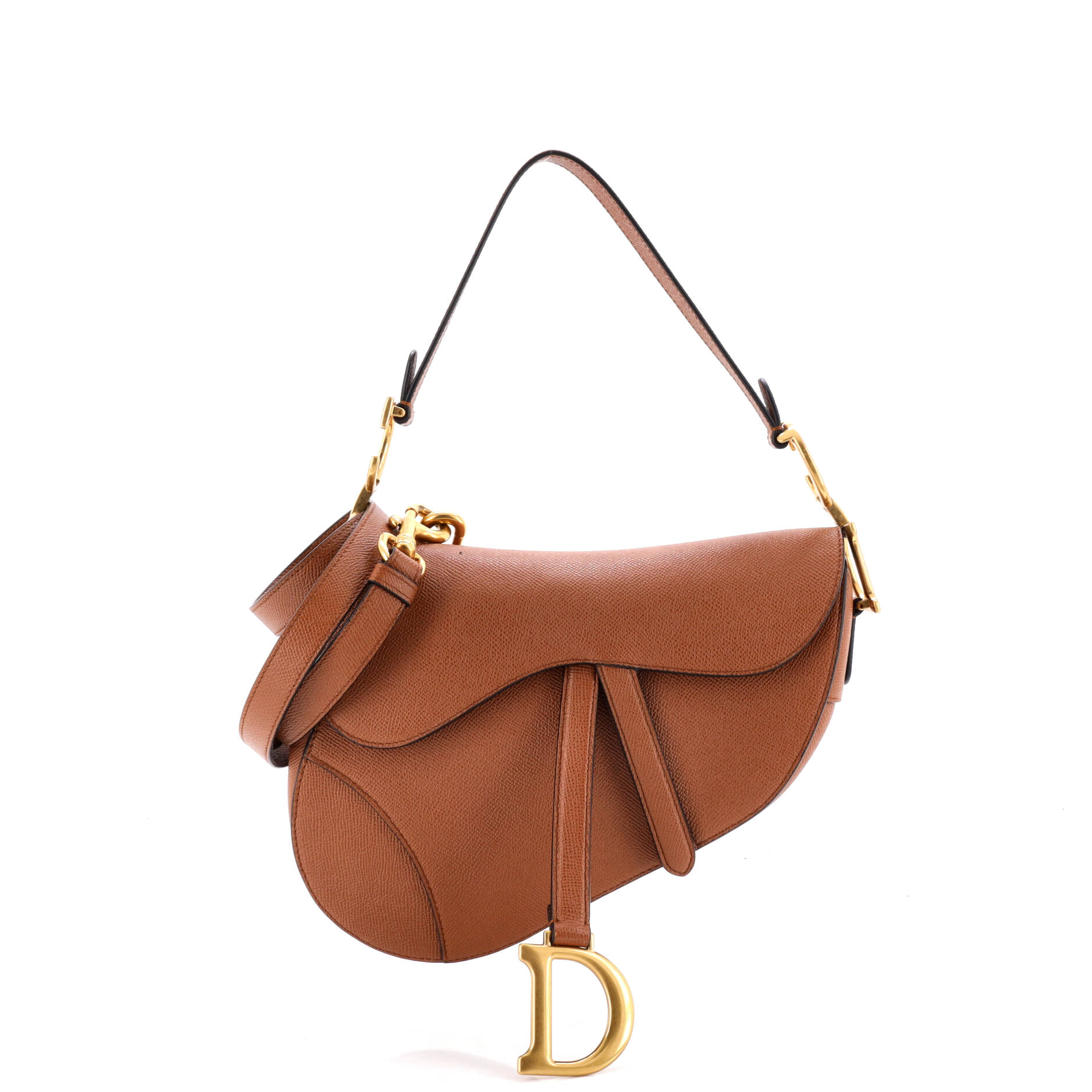 Saddle Handbag with Strap Leather Medium