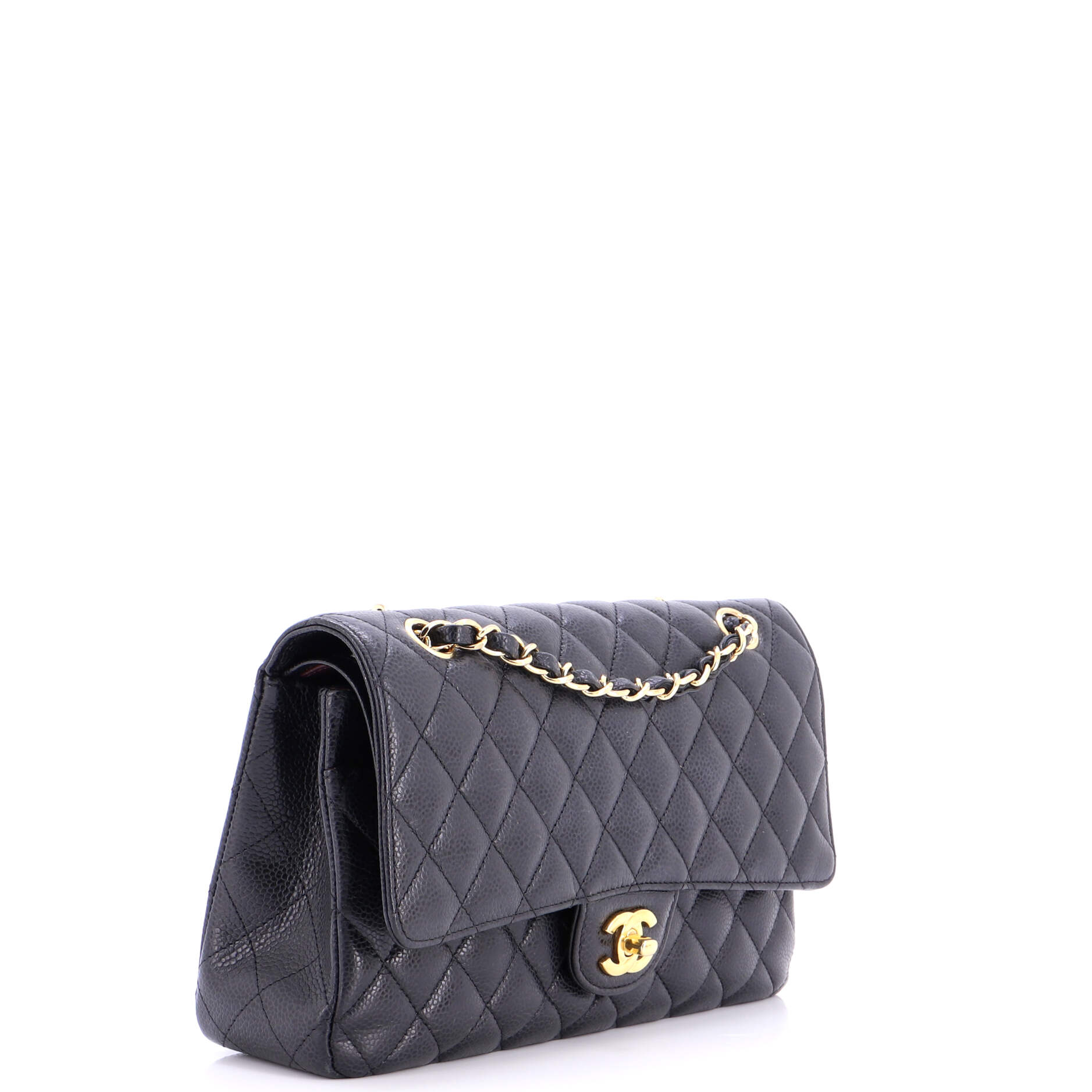 Classic Double Flap Bag Quilted Caviar Medium