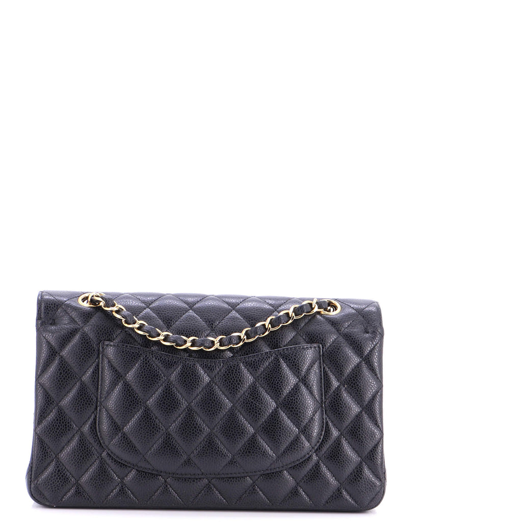 Classic Double Flap Bag Quilted Caviar Medium