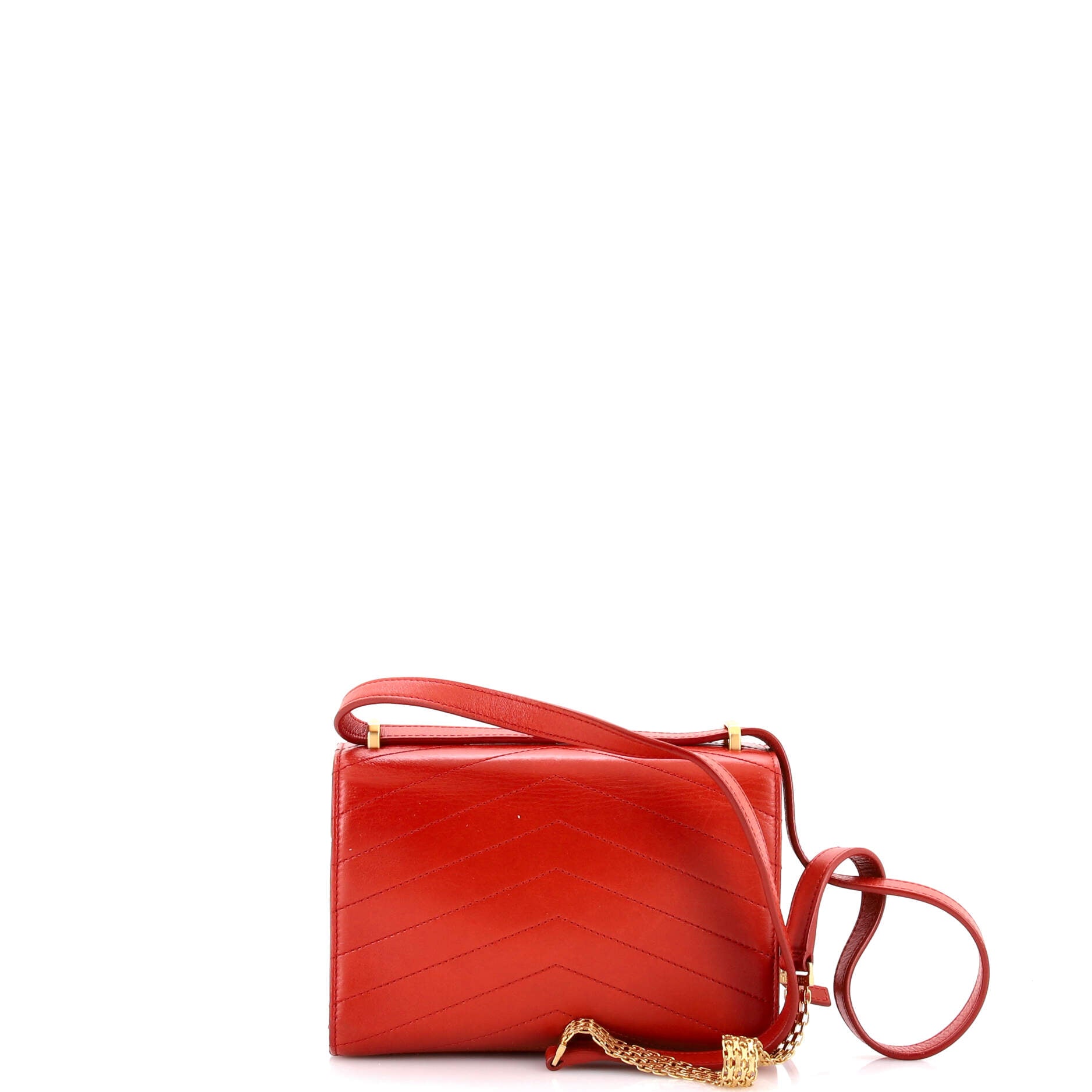 Medal Envelope Flap Bag Chevron Calfskin Small