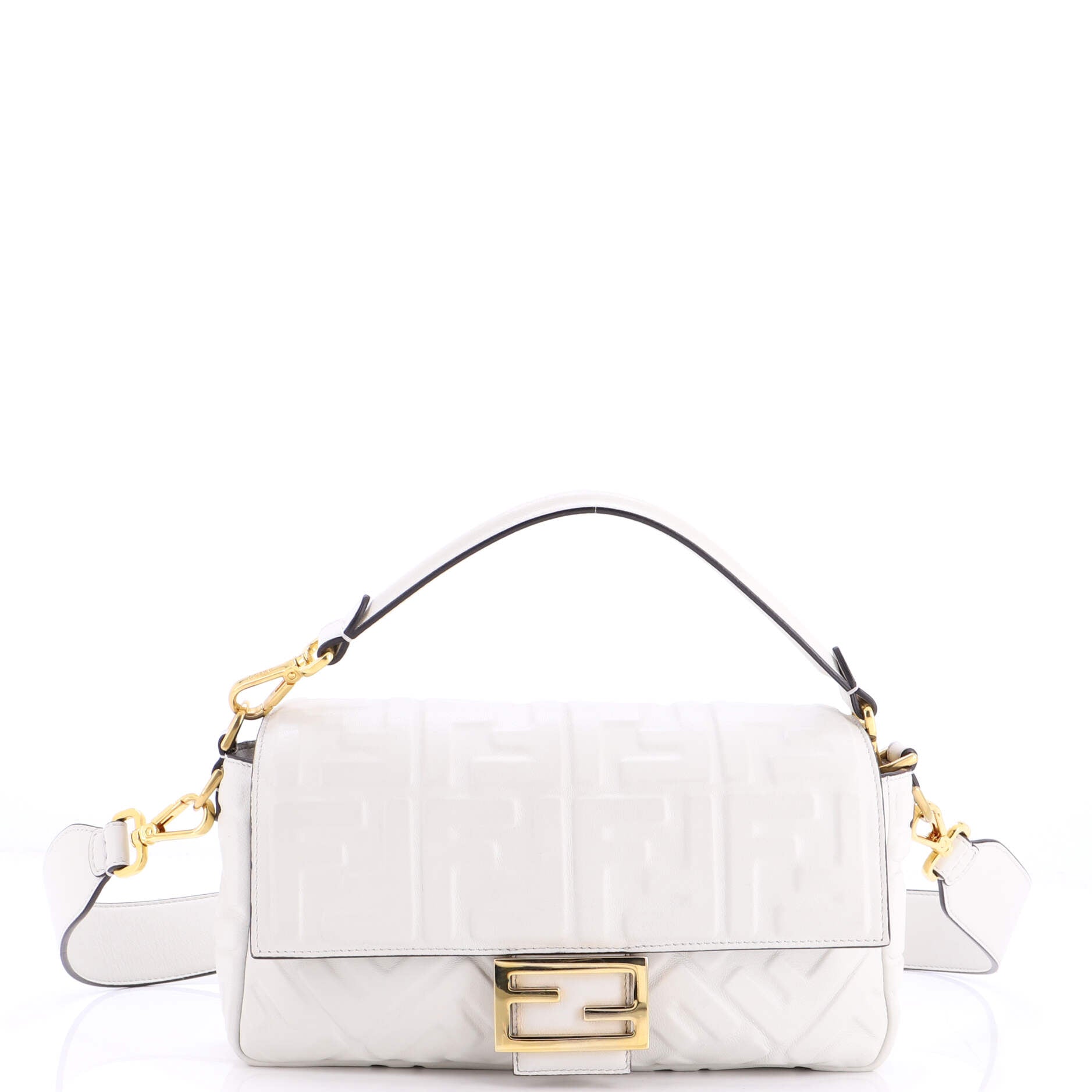 Baguette NM Bag Zucca Embossed Leather Medium