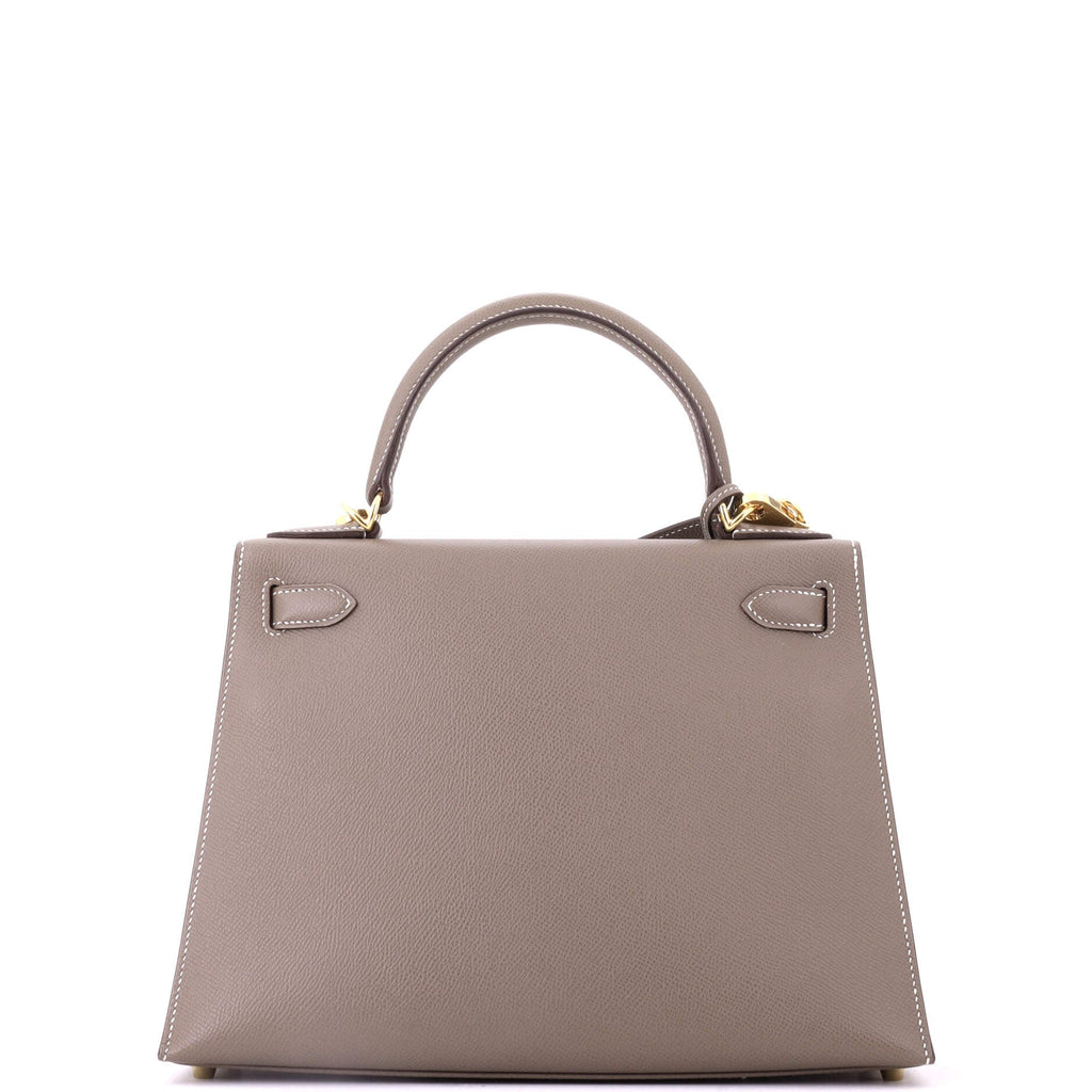 Kelly Handbag Grey Epsom with Gold Hardware 28
