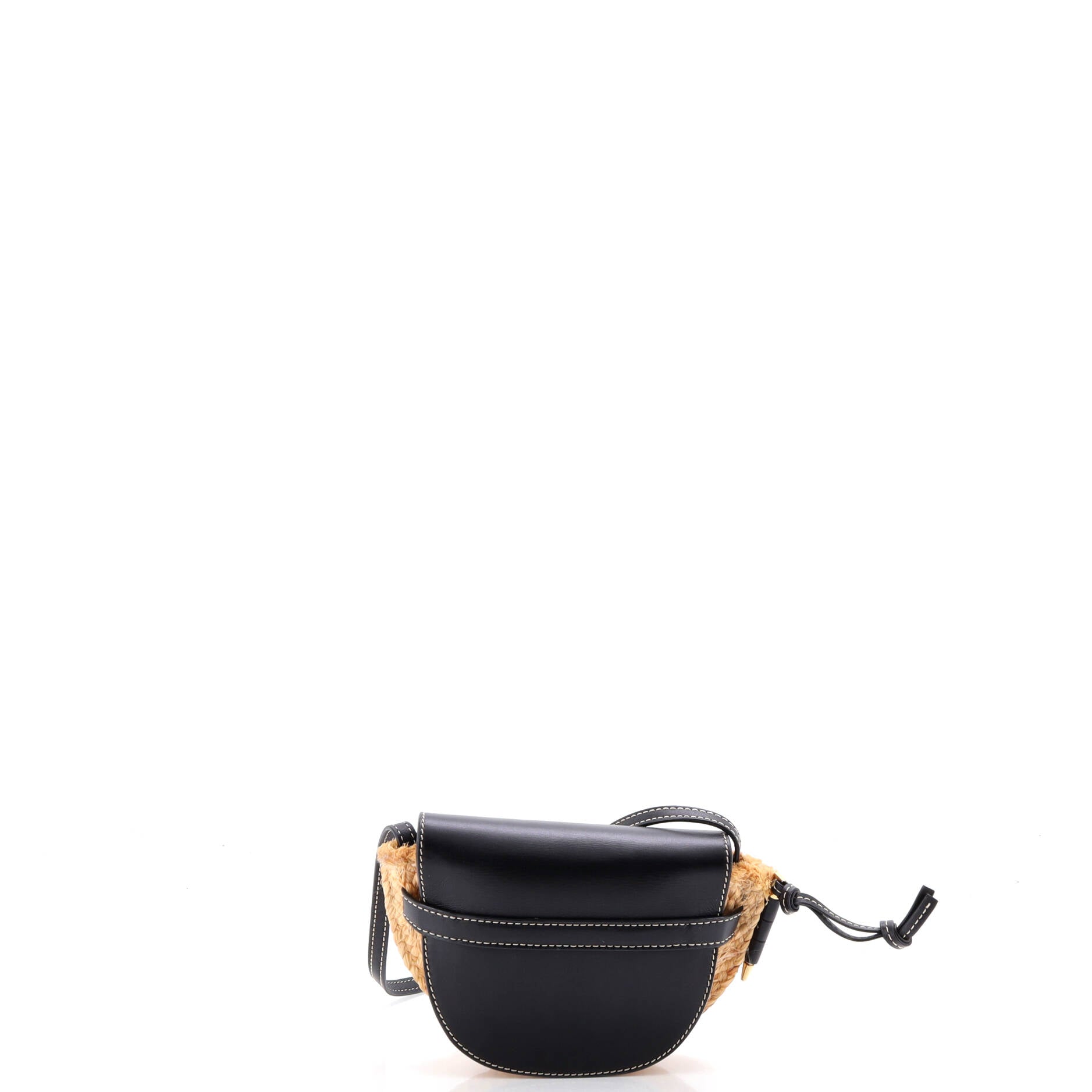 Gate Leather Shoulder Leather with Raffia Mini