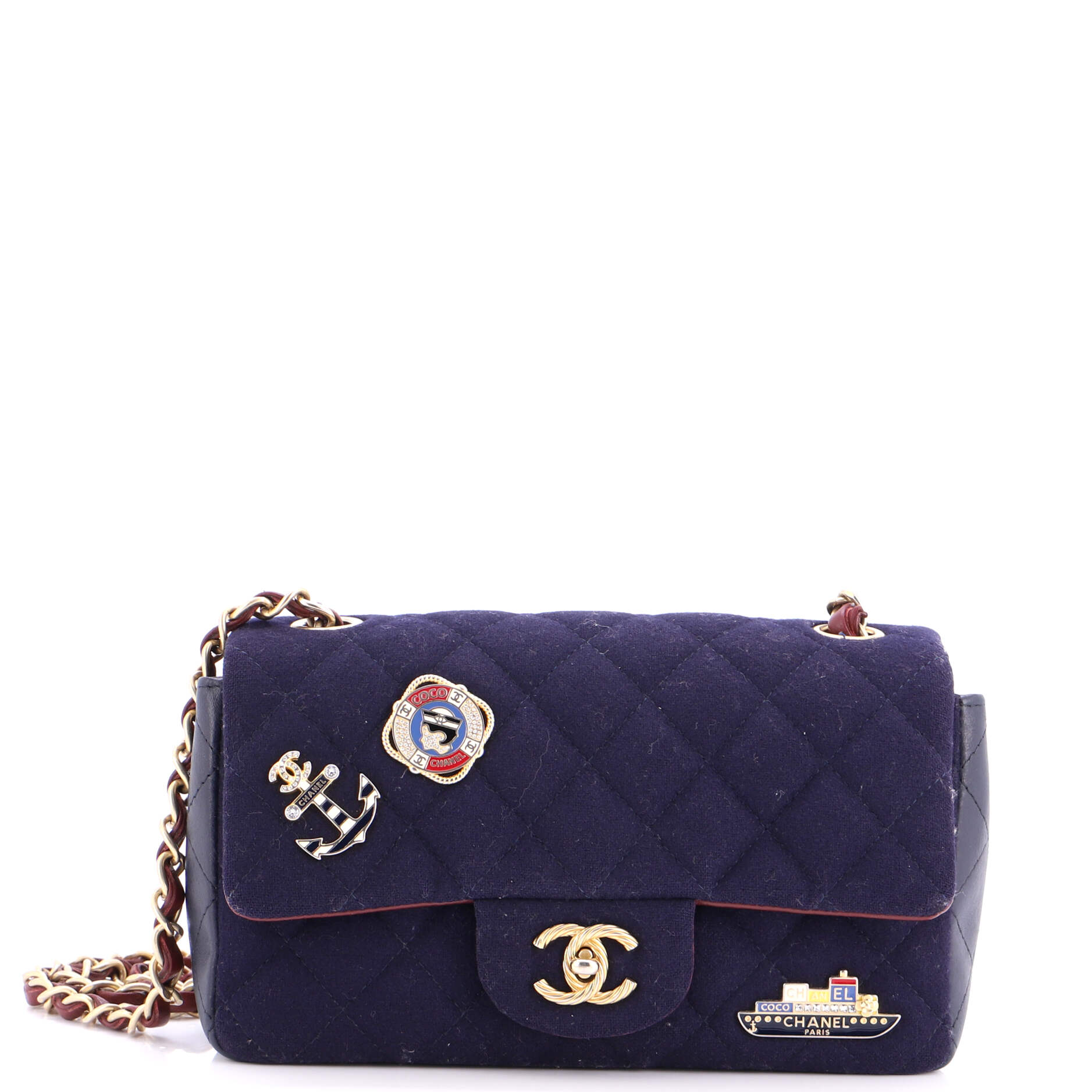 Paris-Hamburg Charms Classic Single Flap Bag Quilted Wool and Lambskin Mini