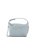 CC Hobo Clutch with Chain Quilted Caviar