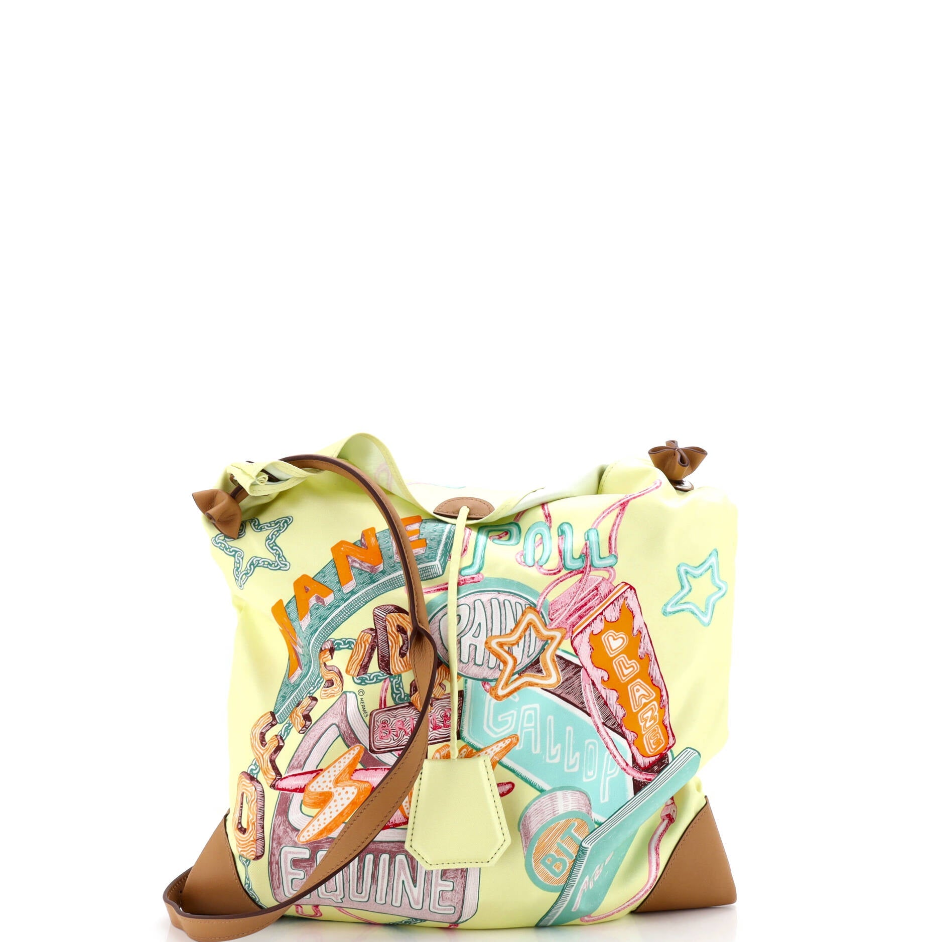 Silky City Bag Printed Silk and Leather PM