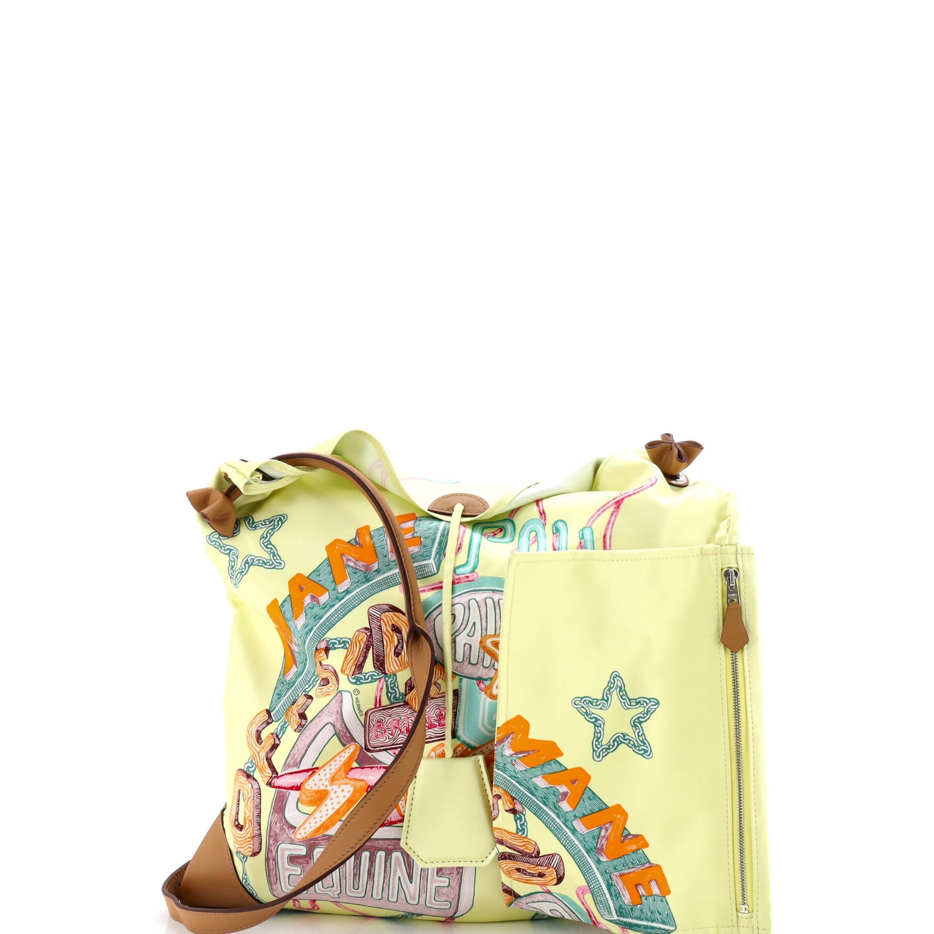 Silky City Bag Printed Silk and Leather PM