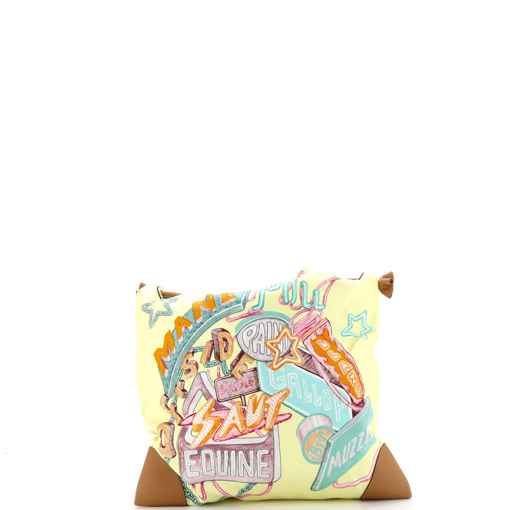Silky City Bag Printed Silk and Leather PM
