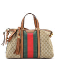 Rania Convertible Top Handle Bag Web GG Canvas Medium