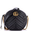 GG Marmont Round Shoulder Bag Matelasse Leather Mini