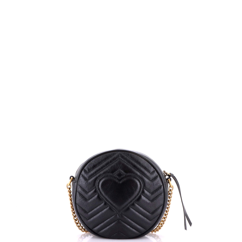 GG Marmont Round Shoulder Bag Matelasse Leather Mini